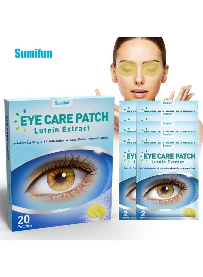 SumiFun Lutein Eye Patches: Targeted Relief of Eye Strain, Reduces Redness, and Provides Long-Lasting Hydration (20 Patches) - Image 1